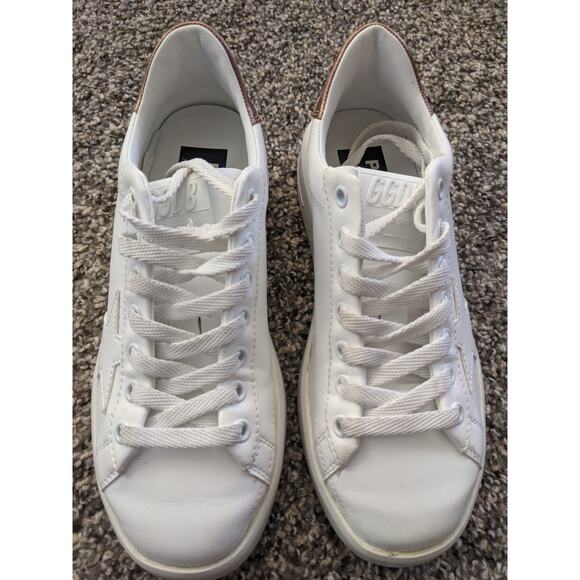 Golden Goose Womens White and Gold Pure Star Sneakers Sz 36/6 Perfect Condition - Picture 2 of 14